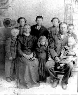 John Glue and Arilla Harrison and family